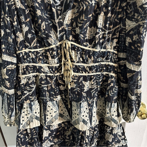 Women’s Ulla Johnson Nina Dress in Rainforest Sz 12 Tiered Floral Boho Whimsical - Picture 3 of 15